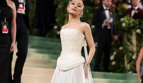 Платье, чтобы произвести впечатление на менее раскрытые любовные хулиганства челюсть, падающая на распродажу, событие Ariana Grande Met Gala Outfit Gala Outfit Es Met Gala