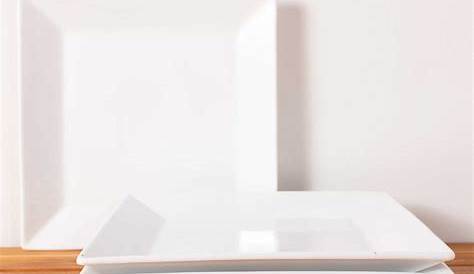 Пирс 1 Салатные тарелки Светлый фарфоровый квадрат Белый набор из 4