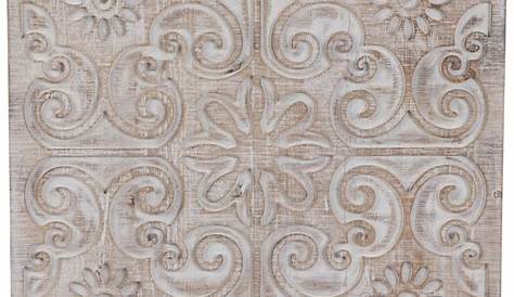 Цветочные акценты Хобби Лобби Беловатая резная деревянная стена Декор 1472323