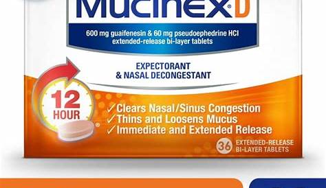 Тессалон и Муцинекс Управление Страница Муцинекс D Отхаркивающие таблетки Назальный Деконгестант 18 Граф