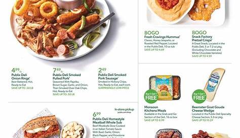 Меню общественного питания Publix Online Текущие продажи Еженедельные объявления