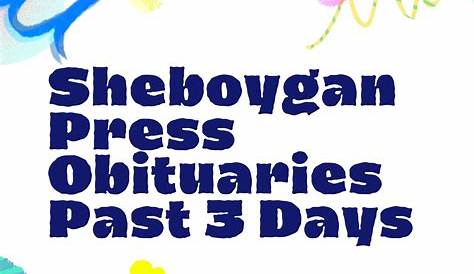 Sheboygan Press некрологи за 3 дня