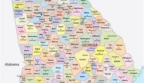 Графство Джорджия бесплатное Карта округов