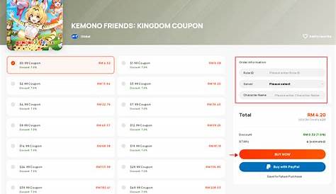 Сайт Kemono Friends Kingdom Coupon Top Up